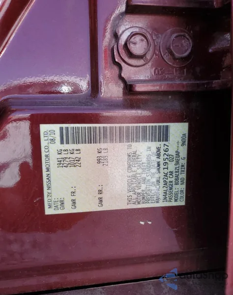 2010 Nissan Altima Base из США, поврежденный, VIN 1N4AL2AP2AC195267